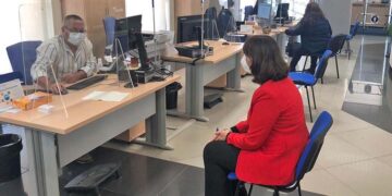 Mamparas en una oficina