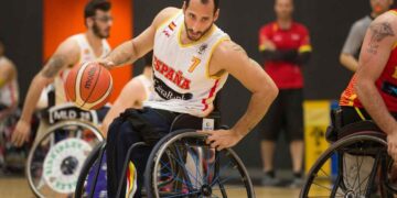 Pablo Zarzuela en un partido de preparación para los Juegos Paralímpicos de Tokio 2020