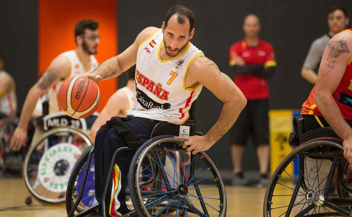 Pablo Zarzuela en un partido de preparación para los Juegos Paralímpicos de Tokio 2020