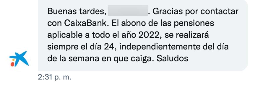 Pago pensiones Caixabank Julio