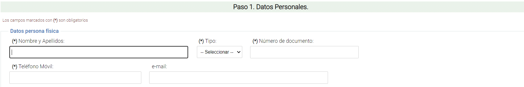 Paso 2 para obtener cita previa