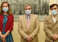 Patricia Sanz, Fernando Chacón y Alberto Durán durante la firma del convenio