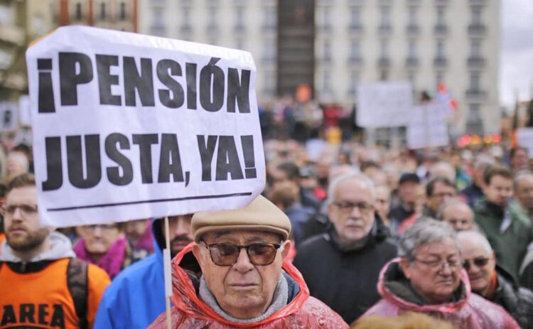 Manifestación contra las pensiones