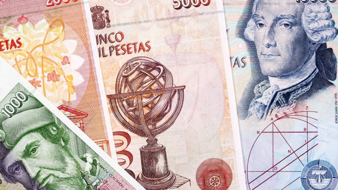 Pesetas, billetes, monedas, España