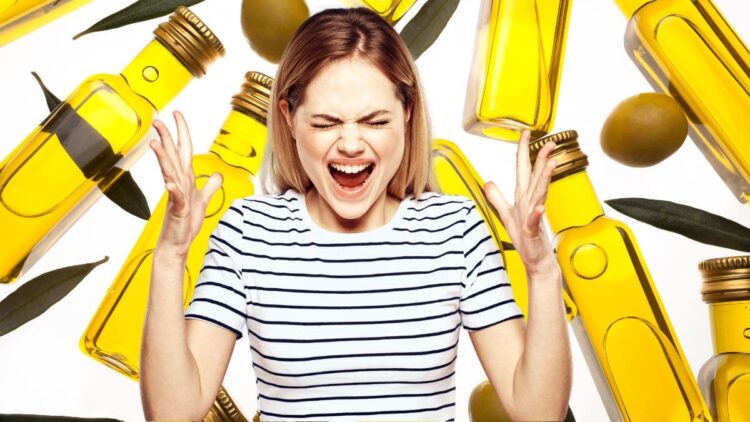 Reacción de una usuaria americana de TikTok ante el precio del aceite de oliva