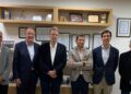 De izq a der. Sergio Pascual (UTCEE), Albert Campabadal (CEDDD), Ferran Bel (PDECAT), Cristian Rovira (CONACEE), Albert Campabadal Blanco (CEDDD) y Pere Forga (USO-FEUSOC)