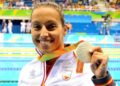 Teresa Perales recibiendo la medalla en los Juegos Paralímpicos de Río 2016