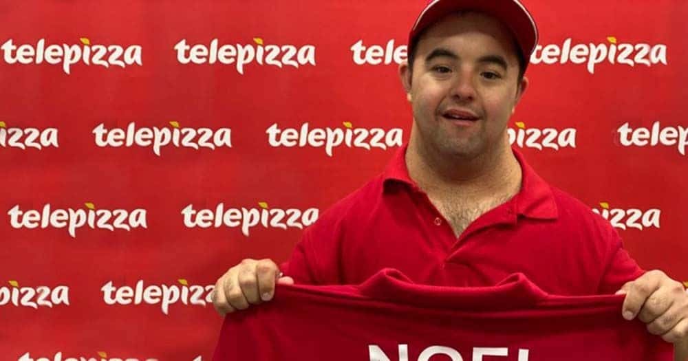 Noel, primer trabajador incorporado a Telepizza con discapacidad intelectual de LaLiga Genuine Santander