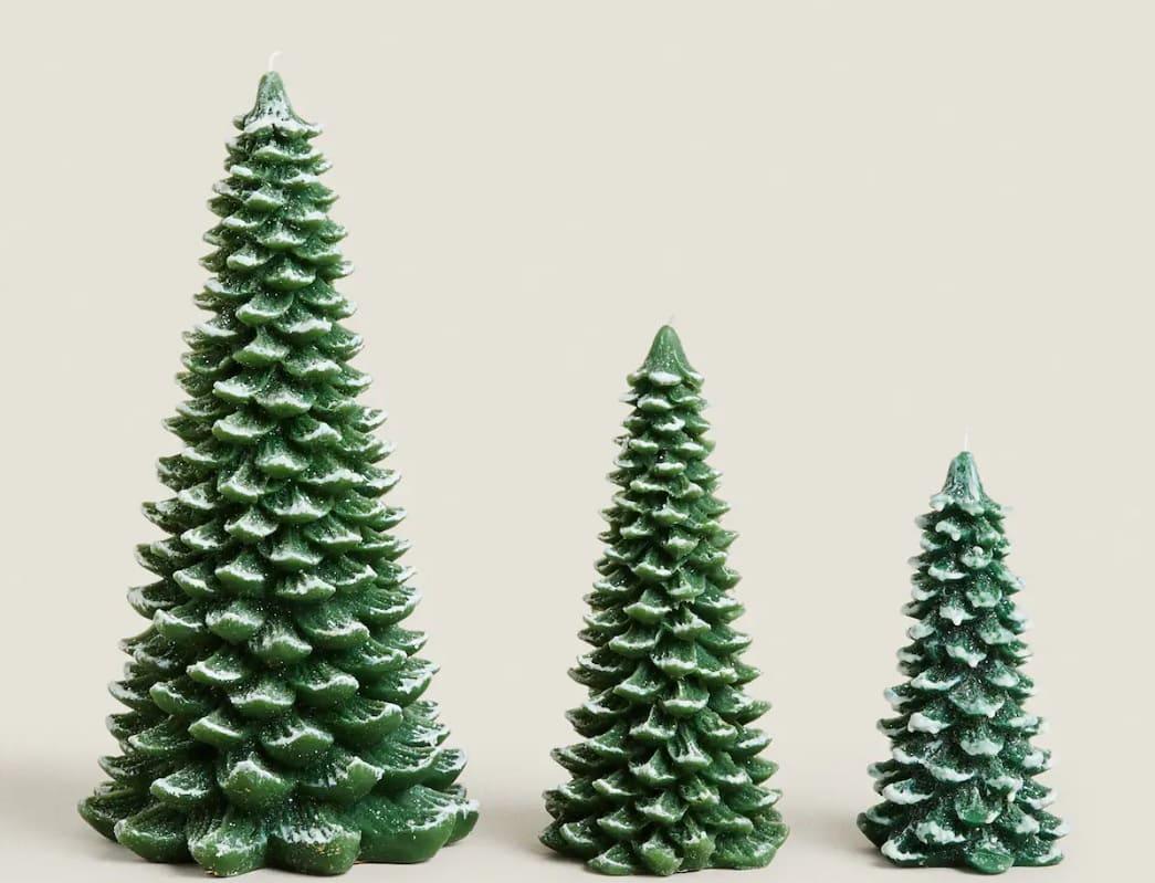 Vela en forma de árbol de Navidad de Zara Home