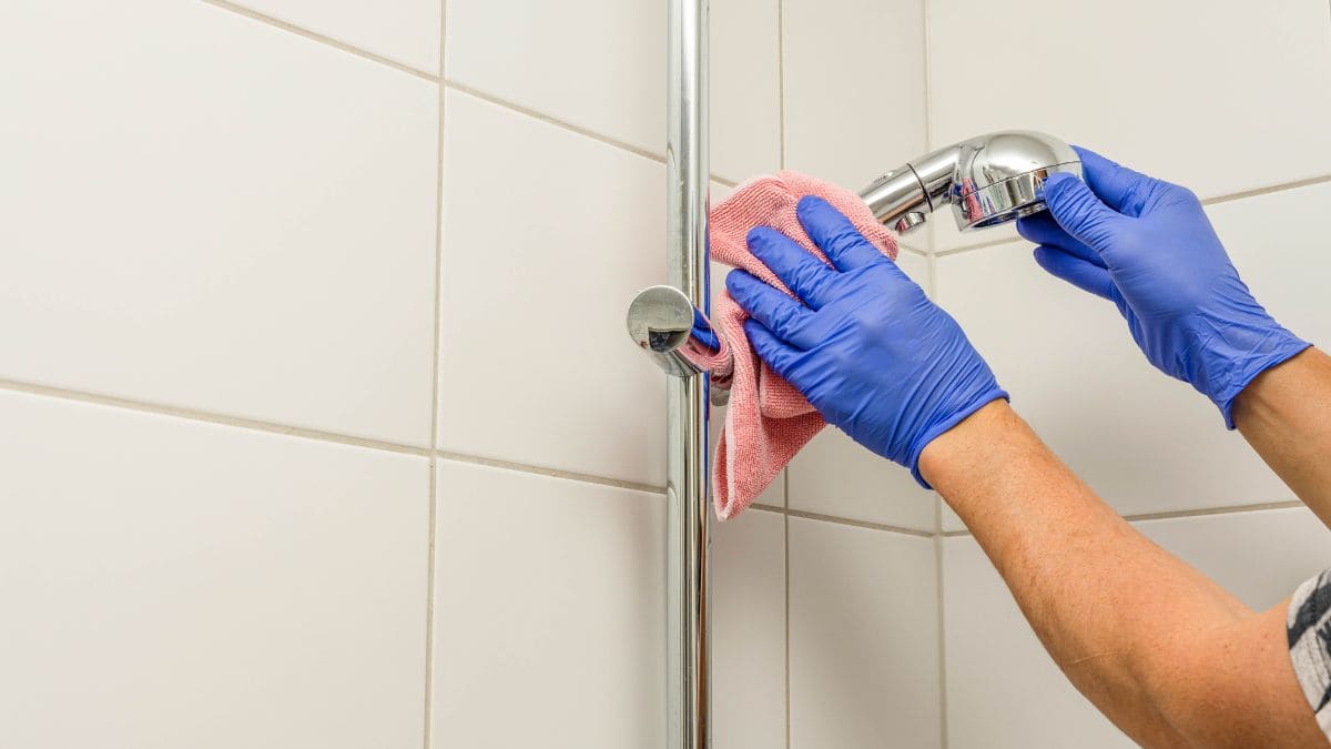 Ingrediente, vinagre, grifo, ducha, limpieza