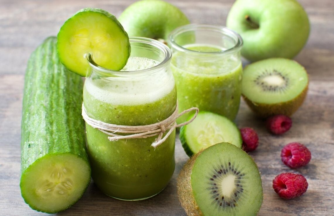 Zumo jugo pepino y kiwi