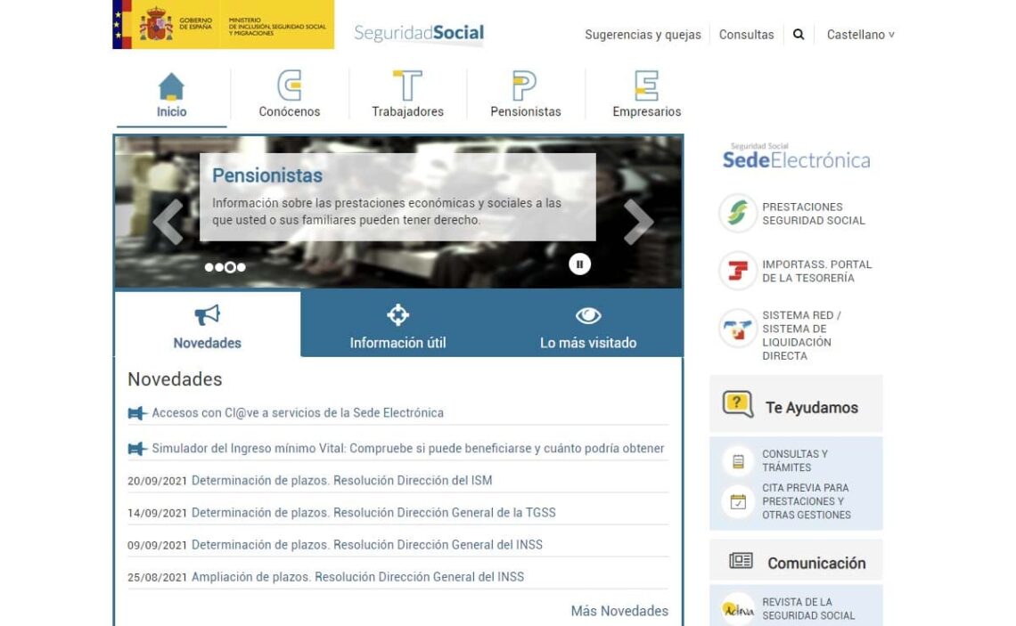 accesibilidad página web seguridad social