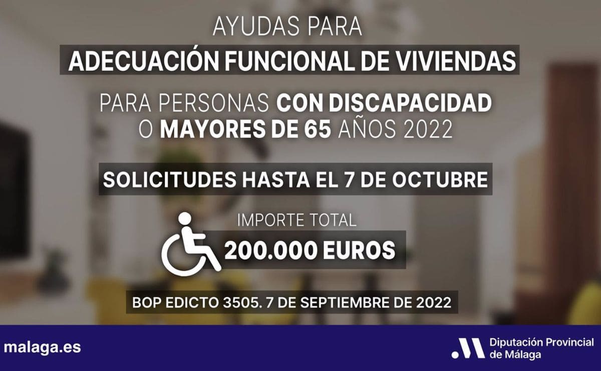 Diputación de Málaga lanza ayudas para adaptar viviendas de personas con discapacidad y mayores