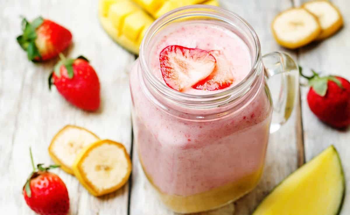 Jugos de frutas con leche