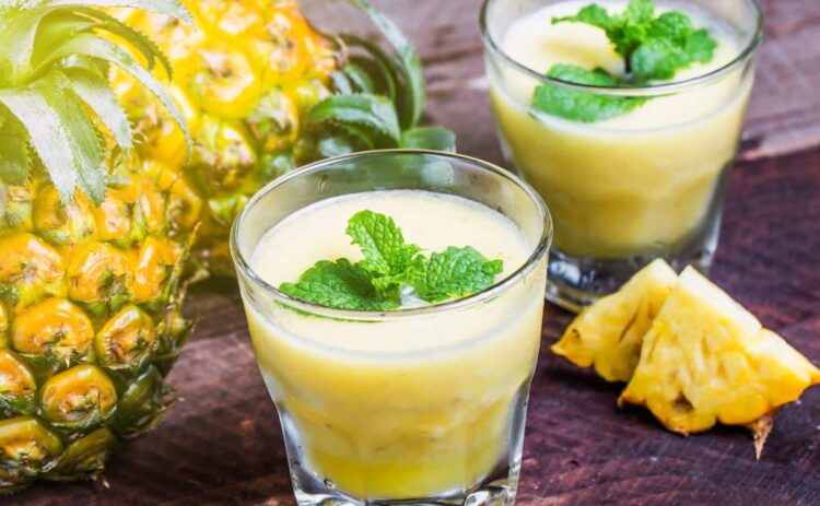 batido piña jugo fruta alimento zumo yogur bebida