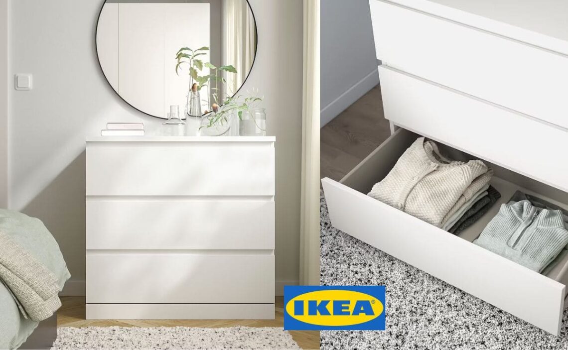 La cajonera barata de IKEA más sencilla para tu hogar con 3 amplios cajones  y fácil de montar