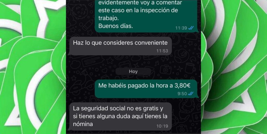 La respuesta indignante de un hostelero a un empleado que amenazó con una inspección a través de WhatsApp