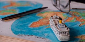 Un barco en un mapa