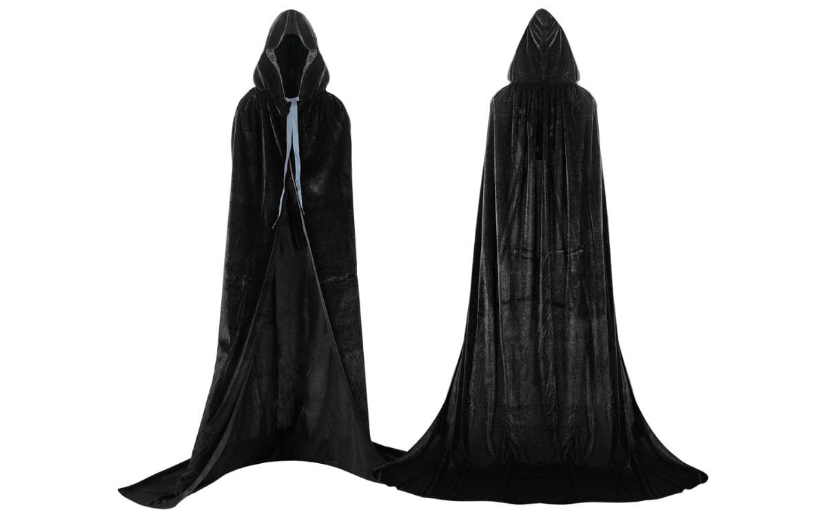 Disfraz Halloween capa con capucha de terciopelo
