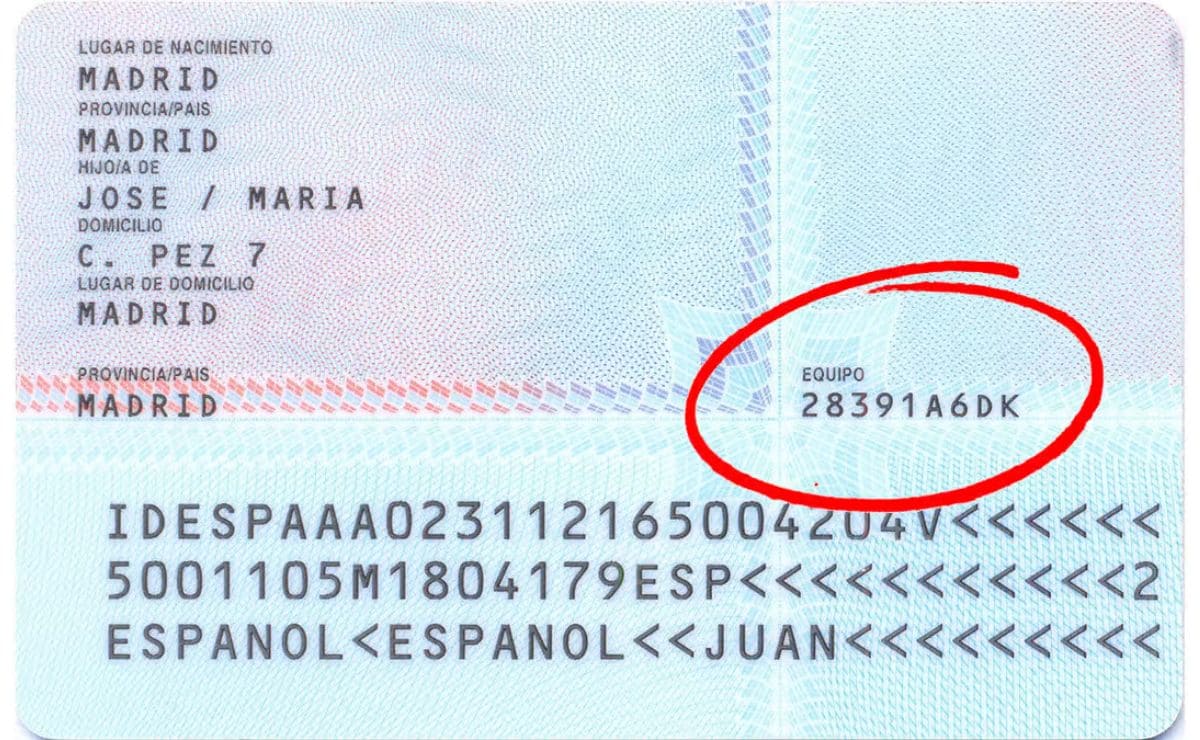 El equipo de expedición es uno de los datos que aparecen en el Documento Nacional de Identidad (DNI)