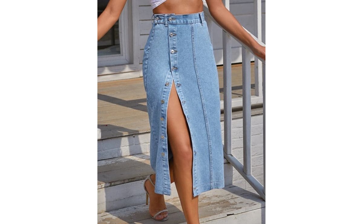 La falda vaquera midi de Shein