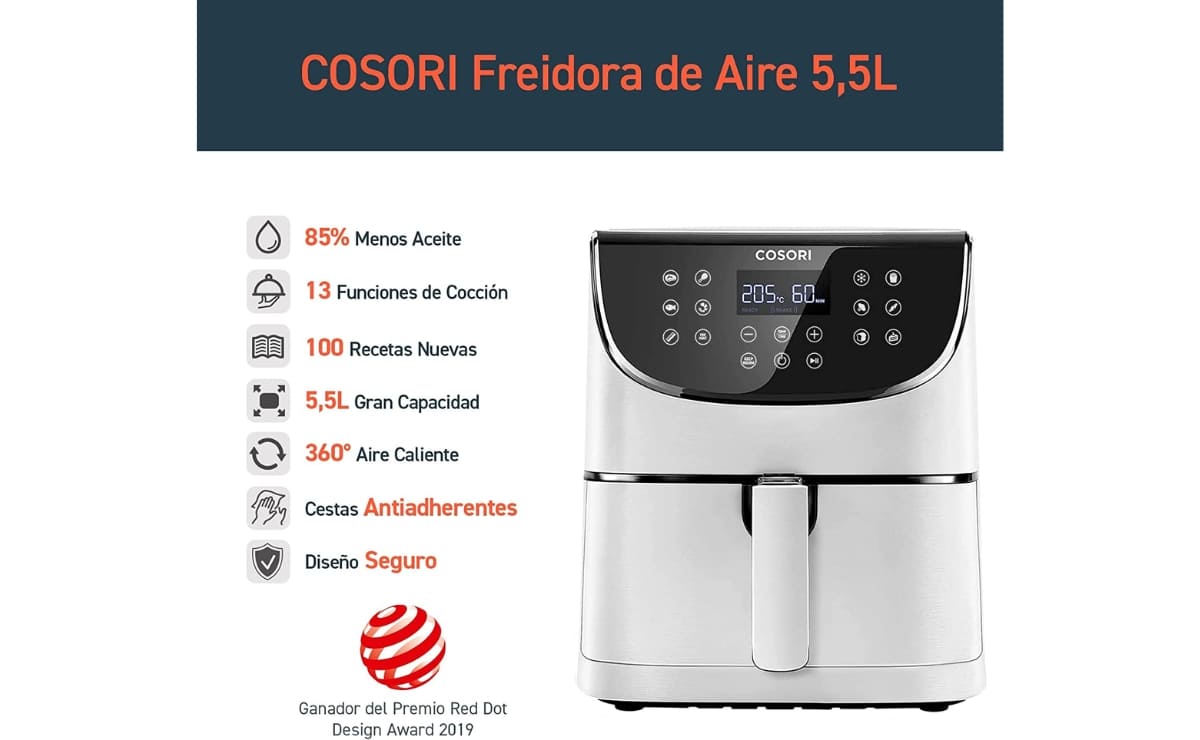 Freidora de aire Cosori en oferta en Amazon