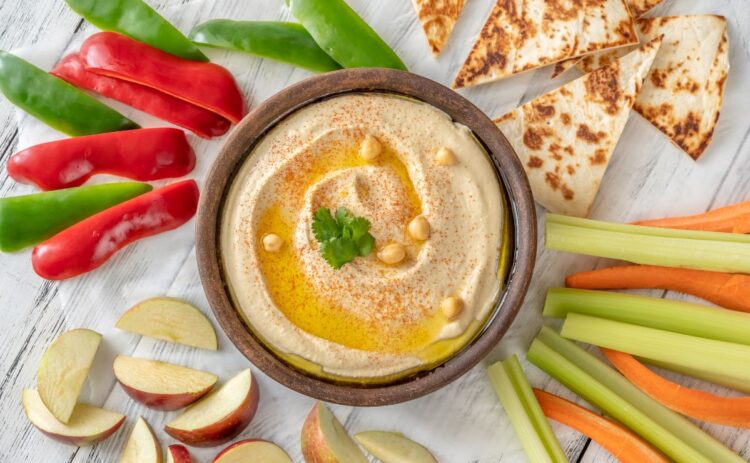 hummus atún plato receta saludable comida dieta