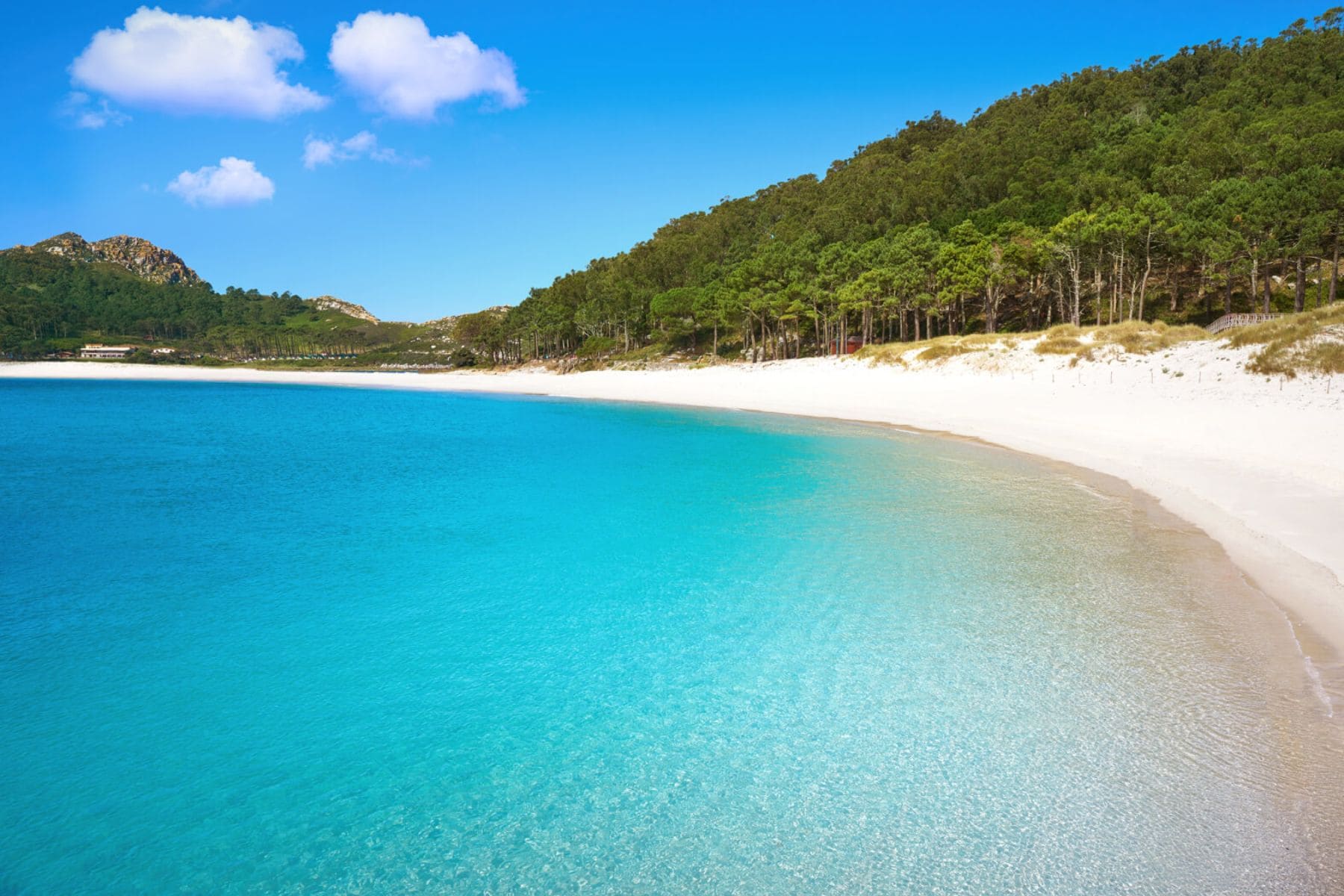 Playa de Rodes, situada en Islas Cies 