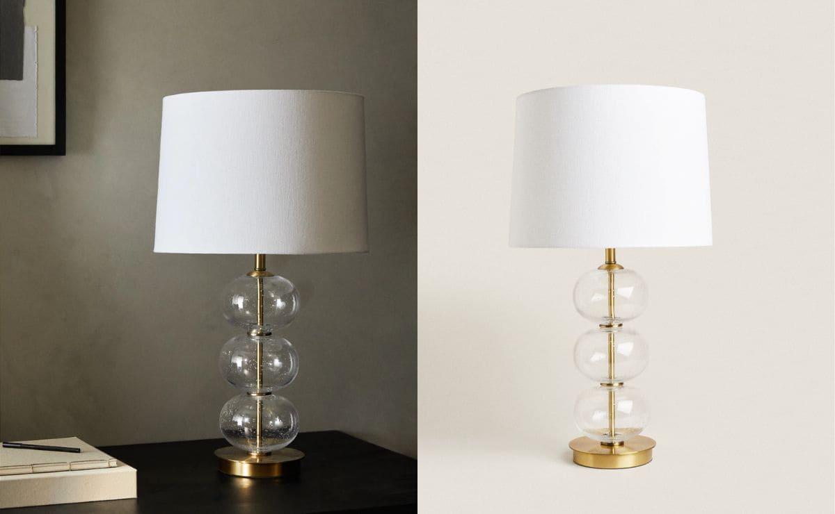 Lámpara rebajada con diseño de bolas de vidrio de Zara Home