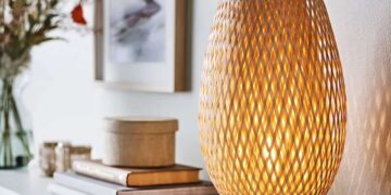 Lámpara de bambú hecha a mano de IKEA