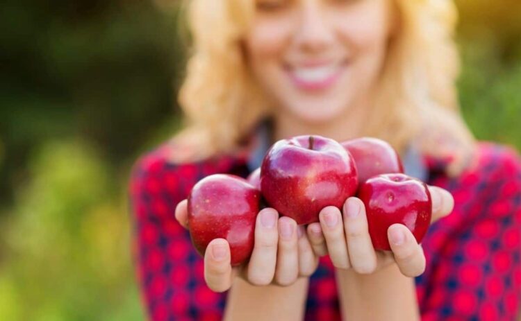 manzana alimento fruta microbiota flora intestinal fibra tracto intestino