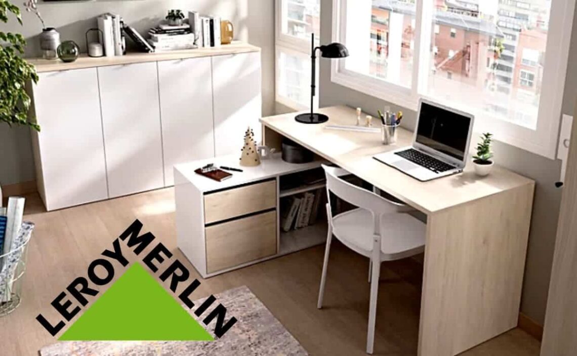 Leroy Merlín rebaja la mesa de escritorio más funcional, elegante y con  mucho almacenaje