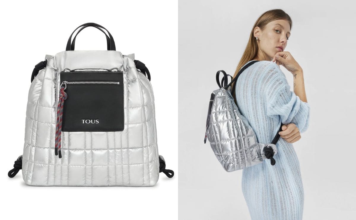 Mochila plateada rebajada de Tous