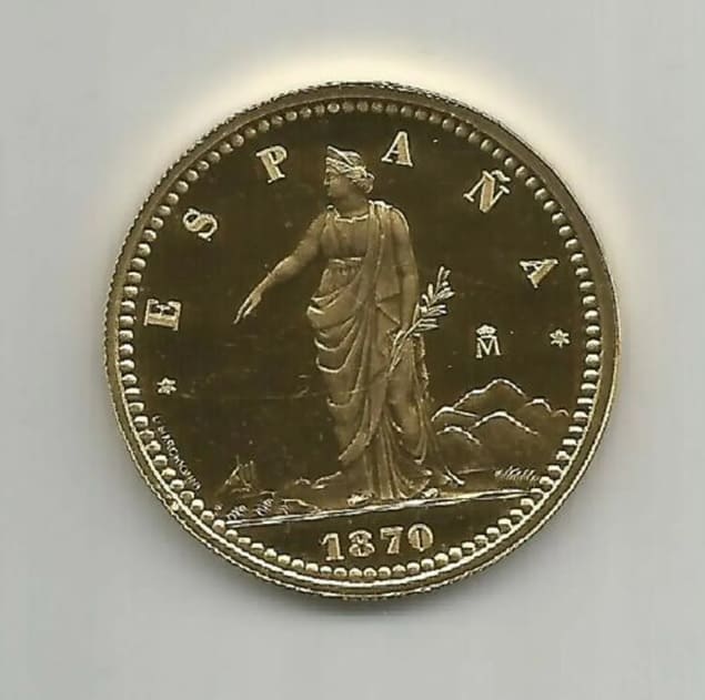 Moneda de 100 pesetas de 1870