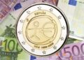 Dos euros, euro, Europa