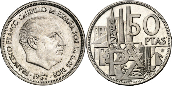Moneda de 50 pesetas de franco