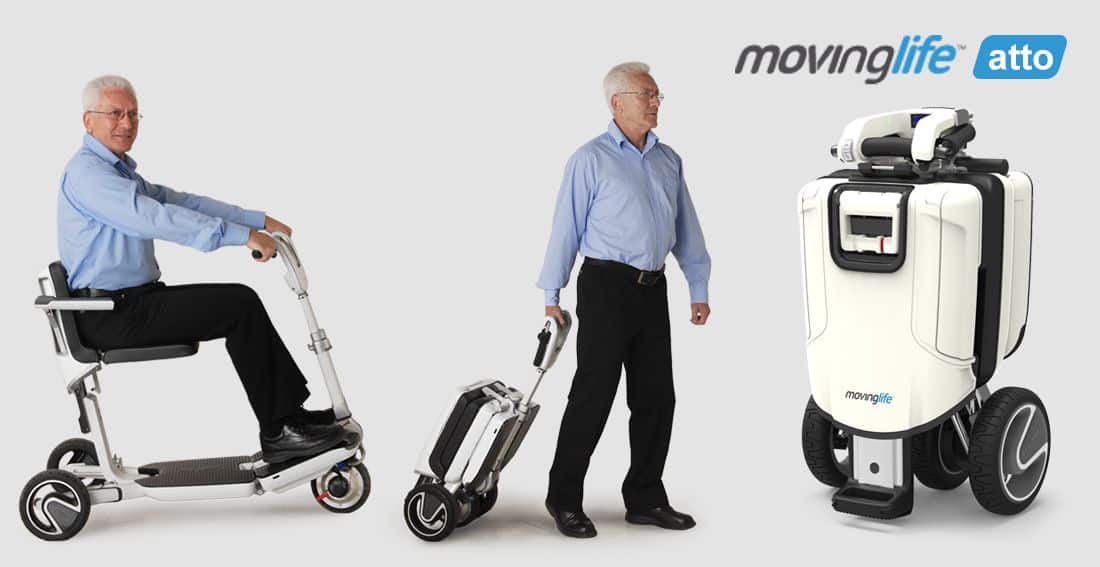 Scooter Atto plegado cómo un equipaje de avión