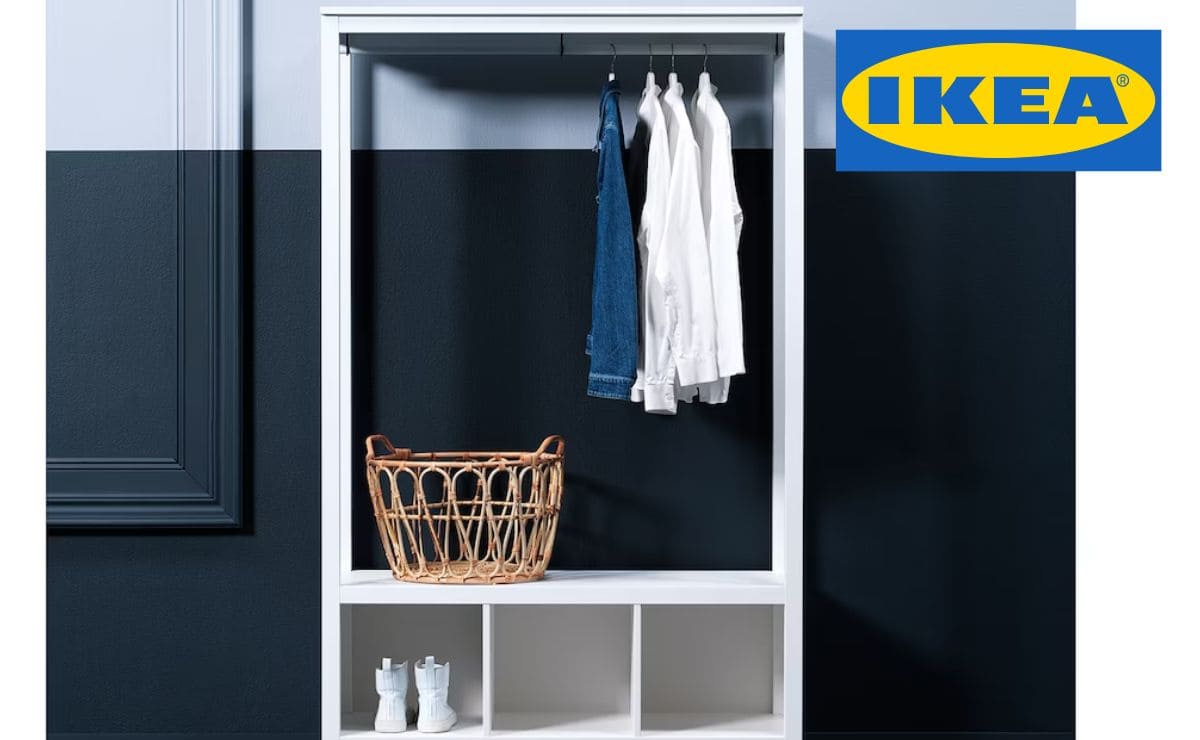 El mueble de recibidor de IKEA que sirve como perchero y zapatero