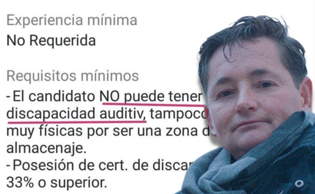 Marcos Lechet denuncia una oferta para personas con discapacidad que discrimina a las personas con discapacidad auditiva o física