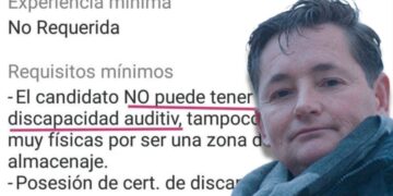 Marcos Lechet denuncia una oferta para personas con discapacidad que discrimina a las personas con discapacidad auditiva o física