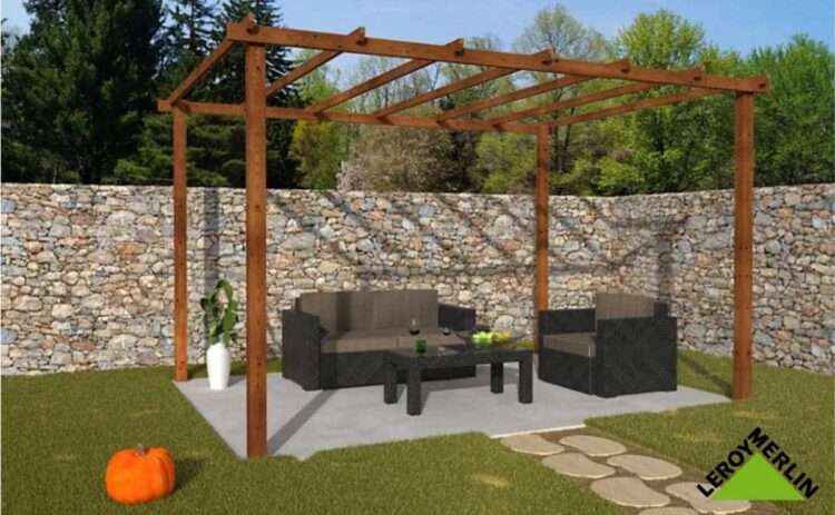 Consigue esta pérgola de Leroy Merlin para crear un lugar acogedor en tu jardín