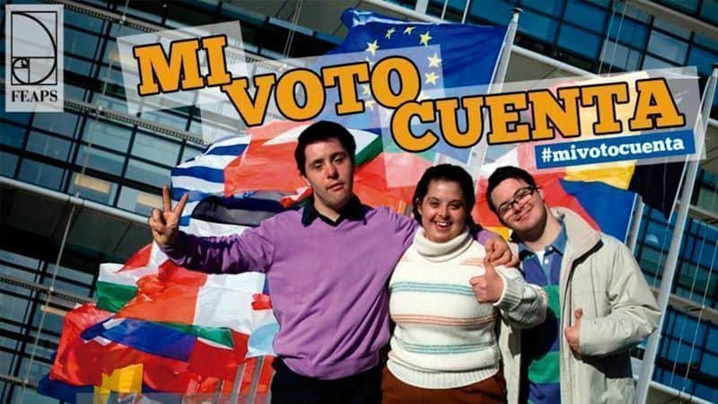 Imagen: Campaña "Mi voto cuenta" de FEAPS.