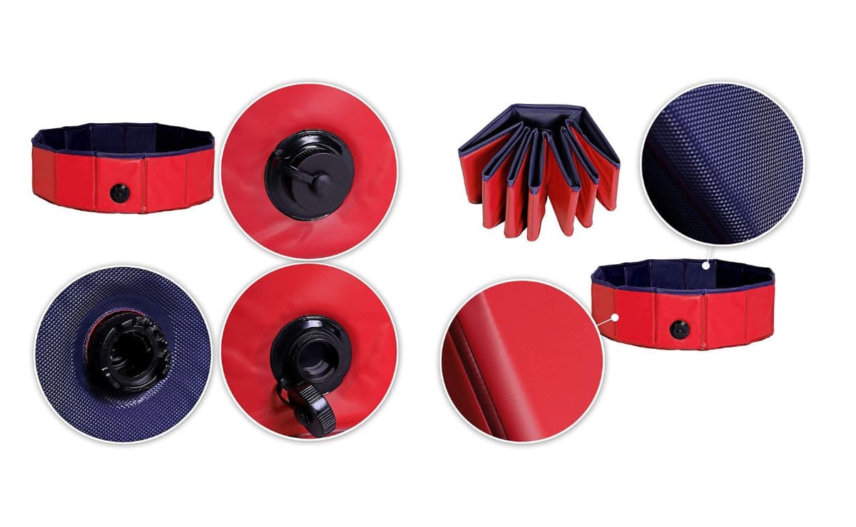 Además de ser plegable, esta piscina para perros de Amazon tiene un desagüe