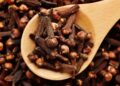 Cuchara de palo con clavos de olor, un remedio para la plaga de insectos
