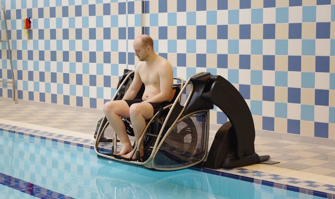 Poolpod elevador de piscina sumergible para silla de ruedas