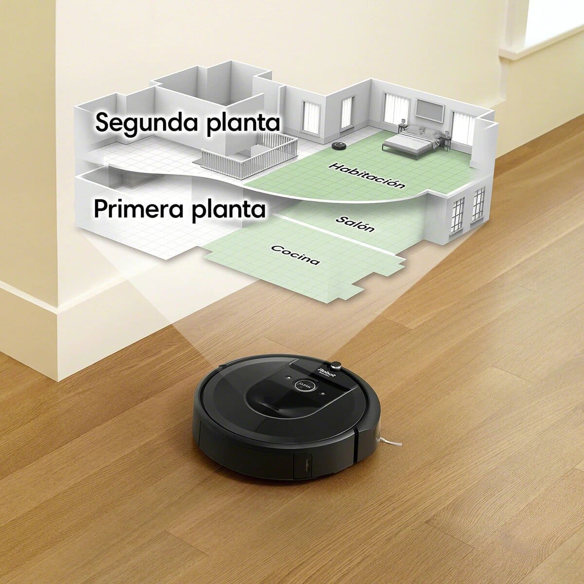Robot aspiradora Roomba rebajado en El Corte Inglés aprendiendo el mapa de la casa