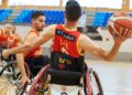 Selección Española de baloncesto en silla de ruedas durante un entrenamiento