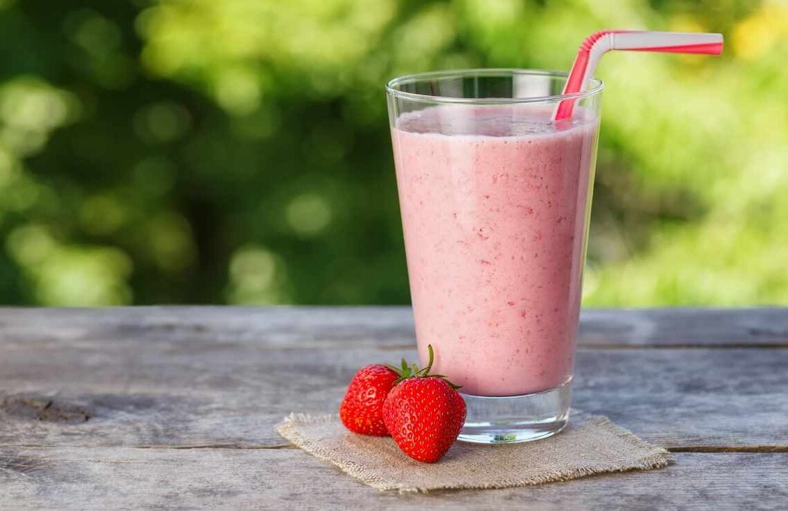 Smoothies de fresa y vainilla