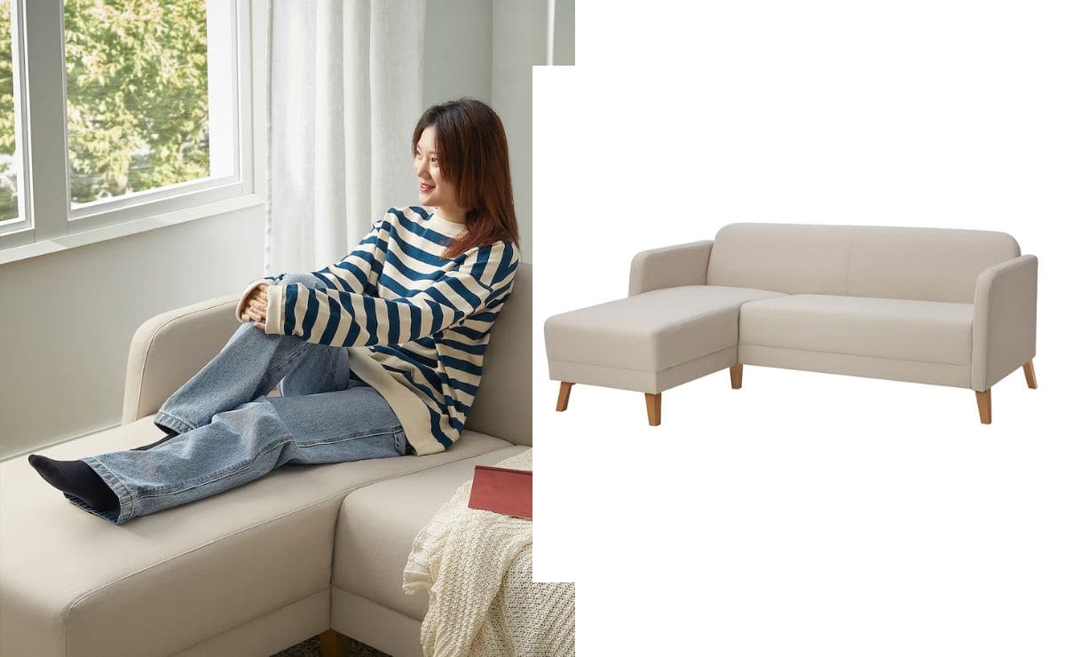 El elegante sofá chaiselongue de IKEA
