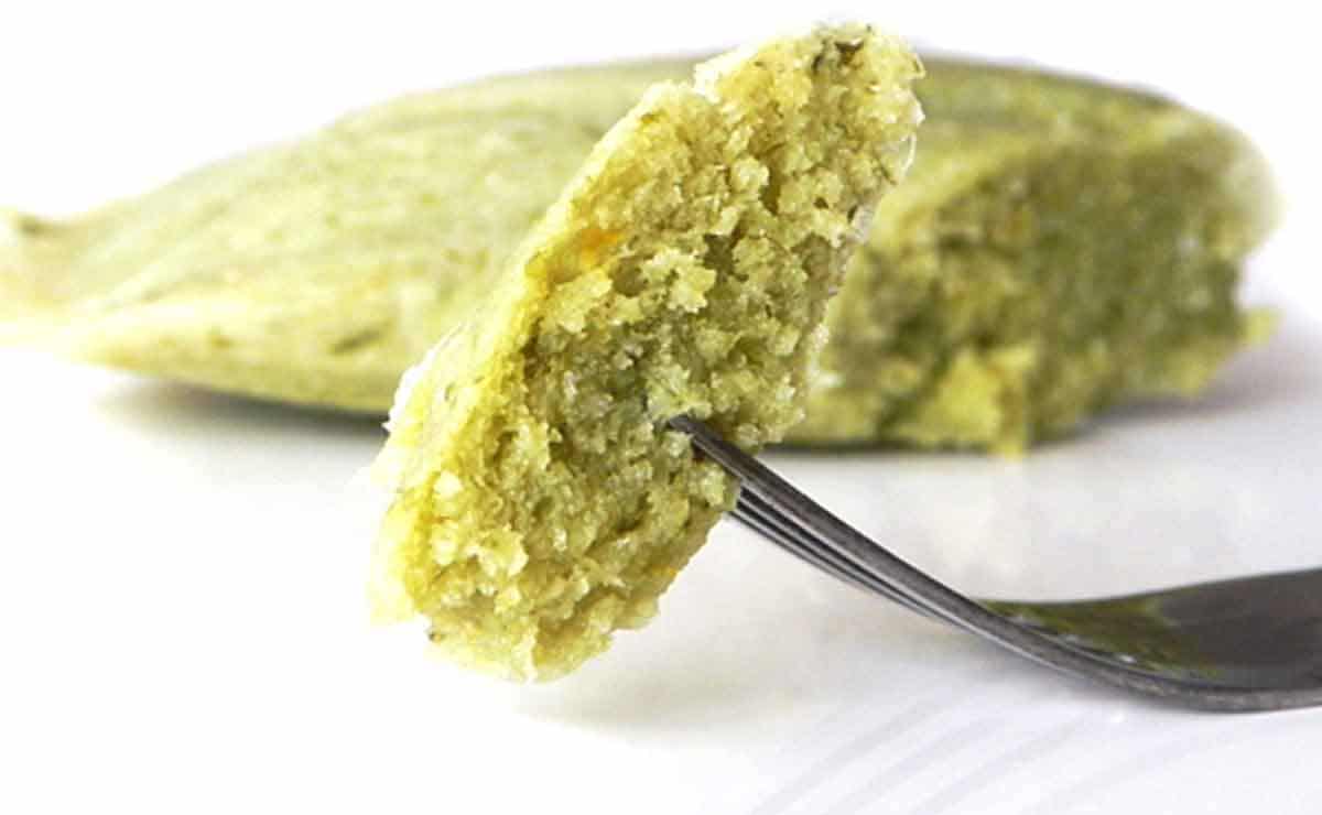 Tamales vegetarianos con alga espirulina